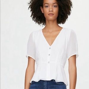 Wilfred White Button front sheer blouse size 8